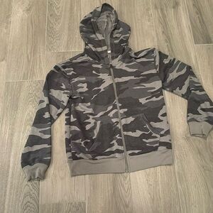 Splendid Girls Camo Zip Up With Hood Size 14